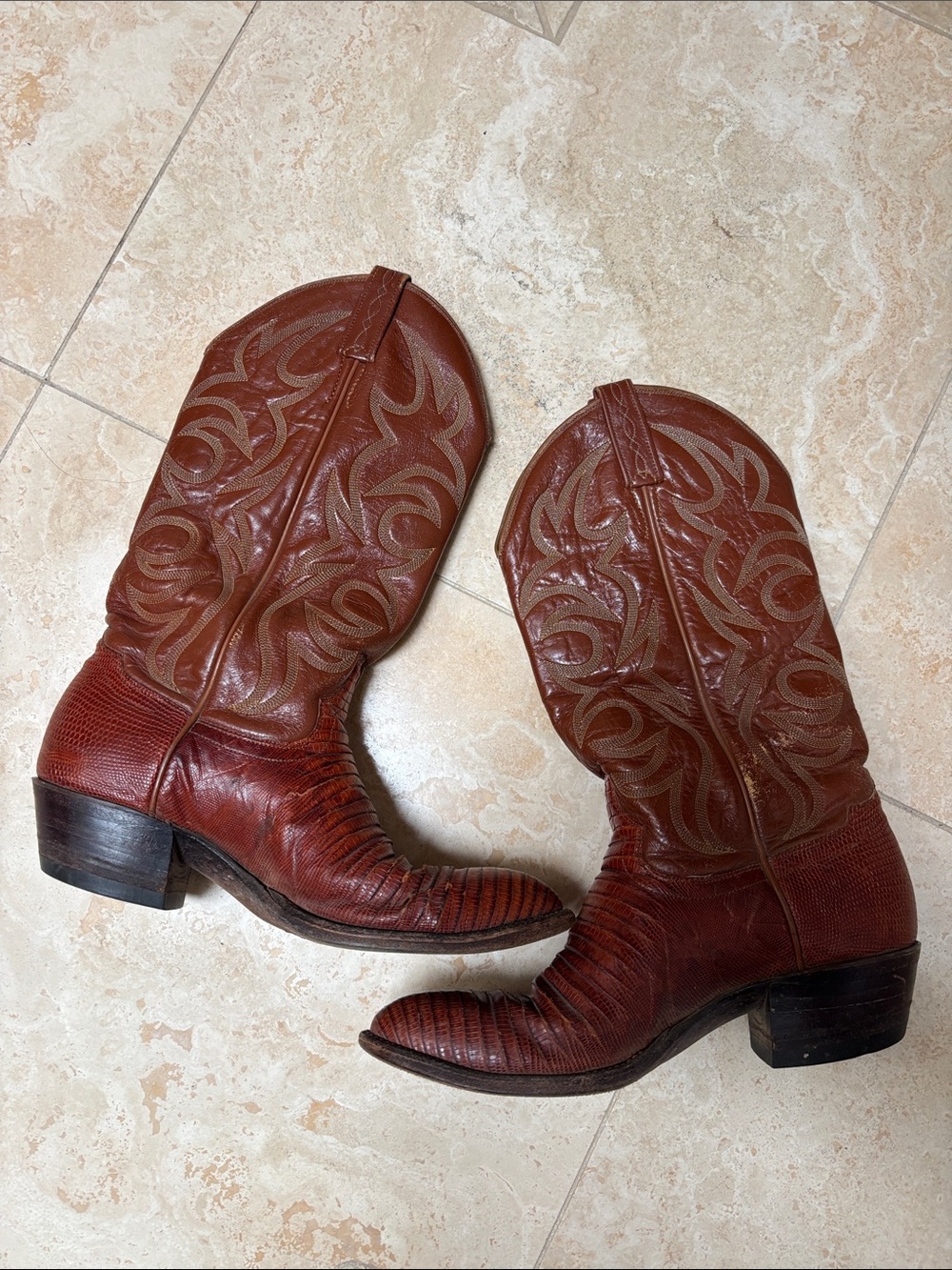 Women’s Brown Leather Western Heeled Boots